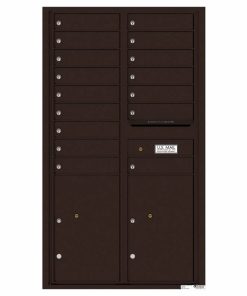 Florence Versatile Front Loading 4C Commercial Mailbox 16 Tenant Compartments with 2 Parcel Lockers Dark Bronze