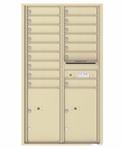 Florence Versatile Front Loading 4C Commercial Mailbox 16 Tenant Compartments with 2 Parcel Lockers Sandstone