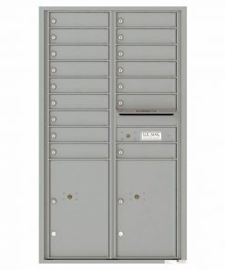 Florence Versatile Front Loading 4C Commercial Mailbox 16 Tenant Compartments with 2 Parcel Lockers Silver Speck