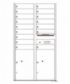Florence Versatile Front Loading 4C Commercial Mailbox 16 Tenant Compartments with 2 Parcel Lockers White