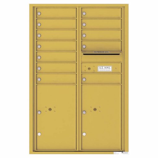 Florence Versatile Front Loading 4C Commercial Mailbox 4C13D-12 Gold Speck