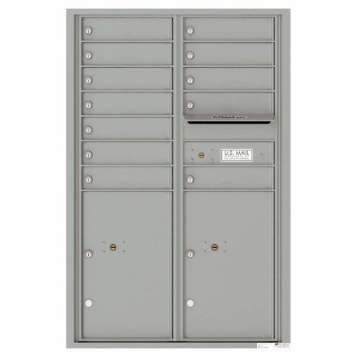 Florence Versatile Front Loading 4C Commercial Mailbox 4C13D-12 Silver Speck