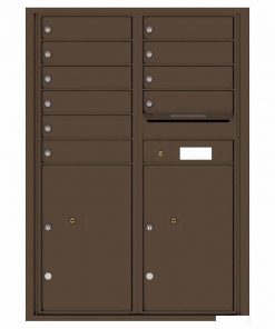 Florence Versatile Front Loading 4C Commercial Mailbox with 10 Tenant Compartments and 2 Parcel Lockers 4C12D-10 Antique Bronze