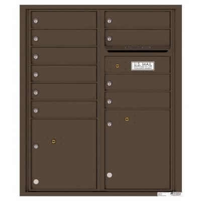 Florence Versatile Front Loading 4C Commercial Mailbox with 10 tenant Doors and 2 Parcel Lockers 4CADD 10 Antique Bronze