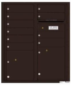 Florence Versatile Front Loading 4C Commercial Mailbox with 10 tenant Doors and 2 Parcel Lockers 4CADD-10 Dark Bronze