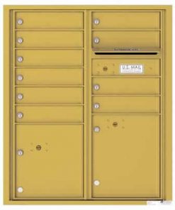 Florence Versatile Front Loading 4C Commercial Mailbox with 10 tenant Doors and 2 Parcel Lockers 4CADD-10 Gold Speck