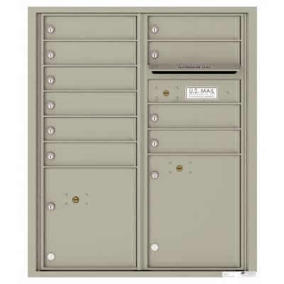 Florence Versatile Front Loading 4C Commercial Mailbox with 10 tenant Doors and 2 Parcel Lockers 4CADD 10 Postal Grey