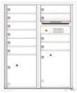 Florence Versatile Front Loading 4C Commercial Mailbox with 10 tenant Doors and 2 Parcel Lockers 4CADD-10 White