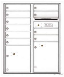 Florence Versatile Front Loading 4C Commercial Mailbox with 10 tenant Doors and 2 Parcel Lockers 4CADD-10 White