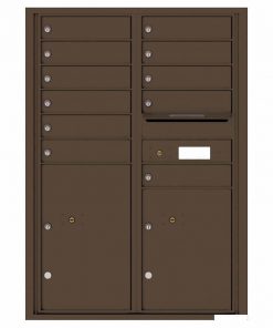 Florence Versatile Front Loading 4C Commercial Mailbox with 11 Tenant Compartments and 2 Parcel Lockers 4C12D-11 Antique Bronze