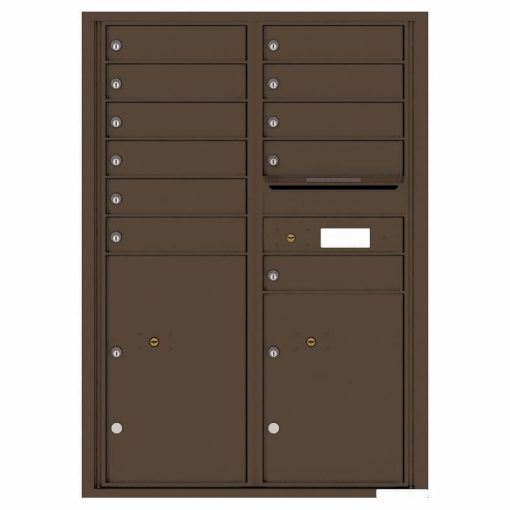 Florence Versatile Front Loading 4C Commercial Mailbox with 11 Tenant Compartments and 2 Parcel Lockers 4C12D 11 Antique Bronze