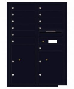 Florence Versatile Front Loading 4C Commercial Mailbox with 11 Tenant Compartments and 2 Parcel Lockers 4C12D-11 Black