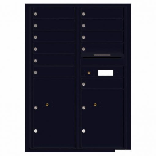 Florence Versatile Front Loading 4C Commercial Mailbox with 11 Tenant Compartments and 2 Parcel Lockers 4C12D-11 Black