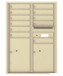 Florence Versatile Front Loading 4C Commercial Mailbox with 11 Tenant Compartments and 2 Parcel Lockers 4C12D-11 Sandstone