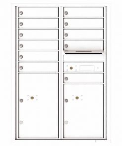Florence Versatile Front Loading 4C Commercial Mailbox with 11 Tenant Compartments and 2 Parcel Lockers 4C12D-11 White