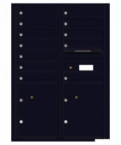 Florence Versatile Front Loading 4C Commercial Mailbox with 12 tenants 2 parcels 4C12D-12 Black