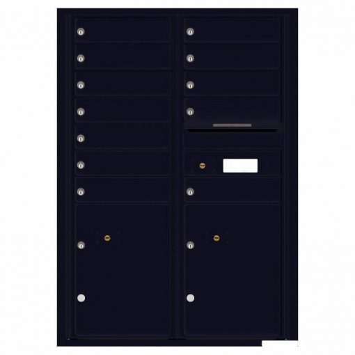 Florence Versatile Front Loading 4C Commercial Mailbox with 12 tenants 2 parcels 4C12D 12 Black