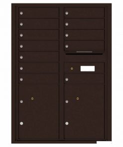 Florence Versatile Front Loading 4C Commercial Mailbox with 12 tenants 2 parcels 4C12D-12 Dark Bronze