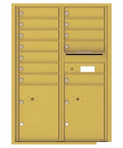 Florence Versatile Front Loading 4C Commercial Mailbox with 12 tenants 2 parcels 4C12D-12 Gold Speck