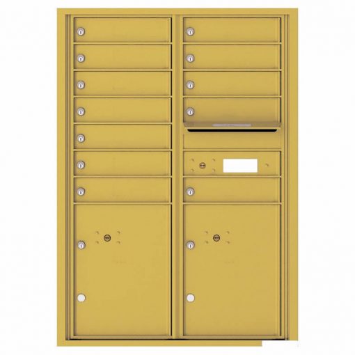 Florence Versatile Front Loading 4C Commercial Mailbox with 12 tenants 2 parcels 4C12D 12 Gold Speck