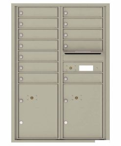 Florence Versatile Front Loading 4C Commercial Mailbox with 12 tenants 2 parcels 4C12D-12 Postal Grey