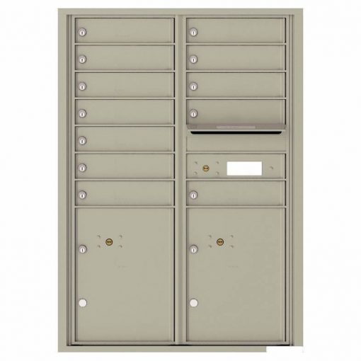 Florence Versatile Front Loading 4C Commercial Mailbox with 12 tenants 2 parcels 4C12D-12 Postal Grey