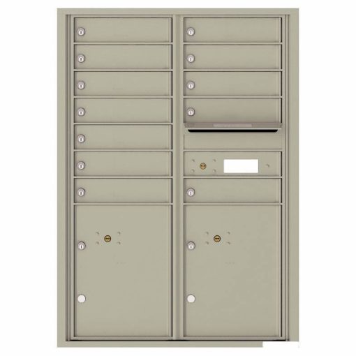 Florence Versatile Front Loading 4C Commercial Mailbox with 12 tenants 2 parcels 4C12D-12 Postal Grey