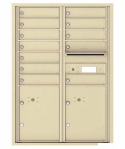 Florence Versatile Front Loading 4C Commercial Mailbox with 12 tenants 2 parcels 4C12D-12 Sandstone