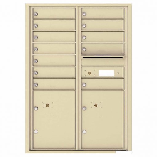 Florence Versatile Front Loading 4C Commercial Mailbox with 12 tenants 2 parcels 4C12D 12 Sandstone