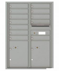 Florence Versatile Front Loading 4C Commercial Mailbox with 12 tenants 2 parcels 4C12D-12 Silver Speck