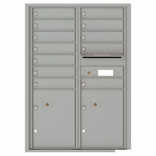 Florence Versatile Front Loading 4C Commercial Mailbox with 12 tenants 2 parcels 4C12D-12 Silver Speck