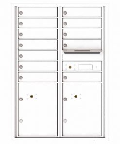 Florence Versatile Front Loading 4C Commercial Mailbox with 12 tenants 2 parcels 4C12D-12 White
