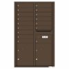 Florence Versatile Front Loading 4C Commercial Mailbox with 16 Tenant Compartments and 2 Parcel Lockers 4C14D-16 Antque Bronze