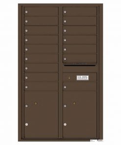 Florence Versatile Front Loading 4C Commercial Mailbox with 16 Tenant Compartments and 2 Parcel Lockers 4C14D-16 Antque Bronze