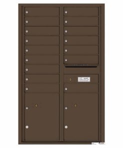 Florence Versatile Front Loading 4C Commercial Mailbox with 16 Tenant Compartments and 2 Parcel Lockers 4C14D-16 Antque Bronze