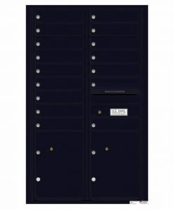 Florence Versatile Front Loading 4C Commercial Mailbox with 16 Tenant Compartments and 2 Parcel Lockers 4C14D-16 Black
