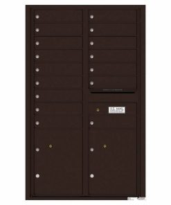 Florence Versatile Front Loading 4C Commercial Mailbox with 16 Tenant Compartments and 2 Parcel Lockers 4C14D-16 Dark Bronze