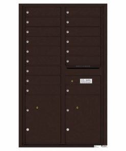 Florence Versatile Front Loading 4C Commercial Mailbox with 16 Tenant Compartments and 2 Parcel Lockers 4C14D-16 Dark Bronze