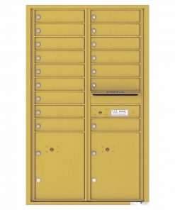 Florence Versatile Front Loading 4C Commercial Mailbox with 16 Tenant Compartments and 2 Parcel Lockers 4C14D-16 Gold Speck