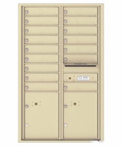 Florence Versatile Front Loading 4C Commercial Mailbox with 16 Tenant Compartments and 2 Parcel Lockers 4C14D-16 Sandstone