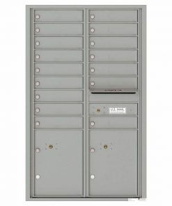 Florence Versatile Front Loading 4C Commercial Mailbox with 16 Tenant Compartments and 2 Parcel Lockers 4C14D-16 Silver Speck