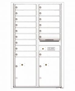 Florence Versatile Front Loading 4C Commercial Mailbox with 16 Tenant Compartments and 2 Parcel Lockers 4C14D-16 White