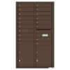 Florence Versatile Front Loading 4C Commercial Mailbox with 17 Tenant Compartments and 2 Parcel Lockers Antque Bronze