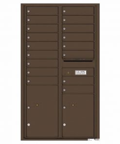 Florence Versatile Front Loading 4C Commercial Mailbox with 17 Tenant Compartments and 2 Parcel Lockers Antque Bronze