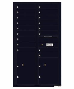 Florence Versatile Front Loading 4C Commercial Mailbox with 17 Tenant Compartments and 2 Parcel Lockers Black