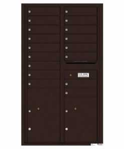 Florence Versatile Front Loading 4C Commercial Mailbox with 17 Tenant Compartments and 2 Parcel Lockers Dark Bronze