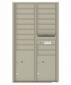Florence Versatile Front Loading 4C Commercial Mailbox with 17 Tenant Compartments and 2 Parcel Lockers Postal Grey