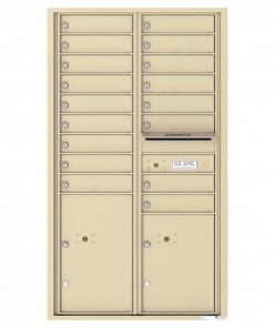 Florence Versatile Front Loading 4C Commercial Mailbox with 17 Tenant Compartments and 2 Parcel Lockers Sandstone