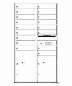 Florence Versatile Front Loading 4C Commercial Mailbox with 17 Tenant Compartments and 2 Parcel Lockers White