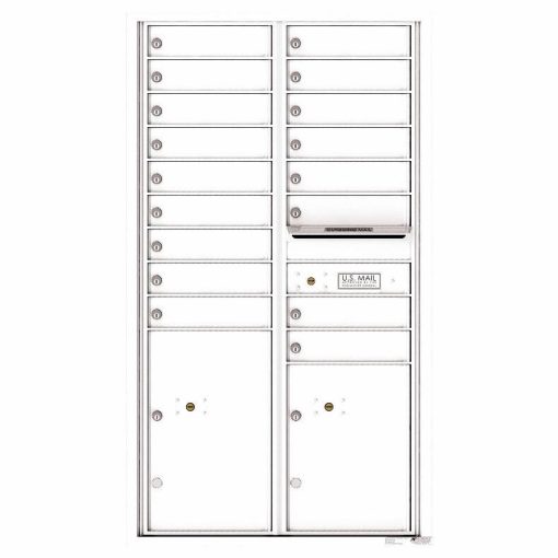 Florence Versatile Front Loading 4C Commercial Mailbox with 17 Tenant Compartments and 2 Parcel Lockers White